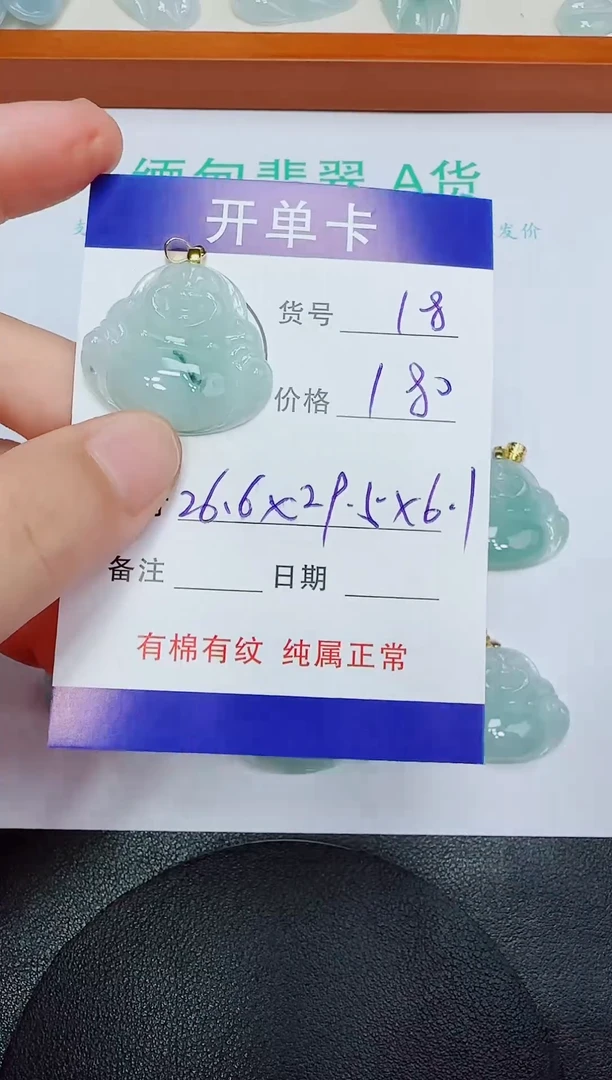 翡翠未镶嵌吊坠(赠链)18