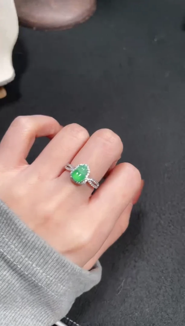 【闪购商品】翡翠戒指银S925镶嵌翡翠