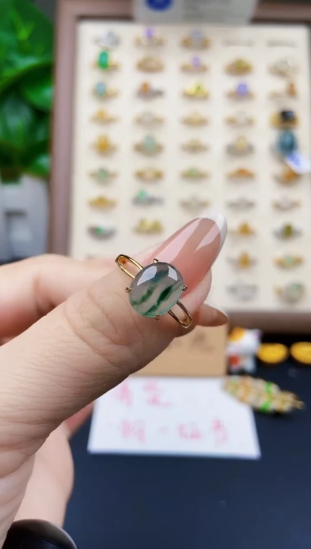 银S925镶嵌戒指翡翠12