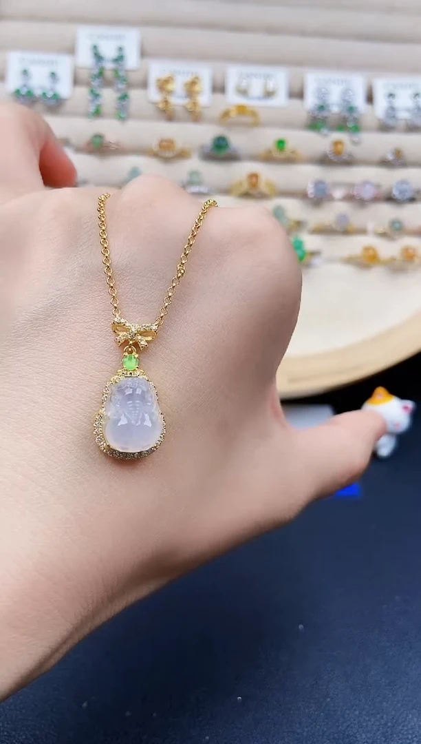 翡翠银S925镶嵌颈饰212