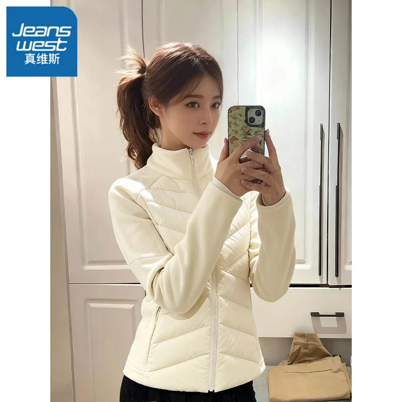 真维斯白色排骨棉服内胆女冬季韩系氛围感穿搭轻薄外套防寒保暖