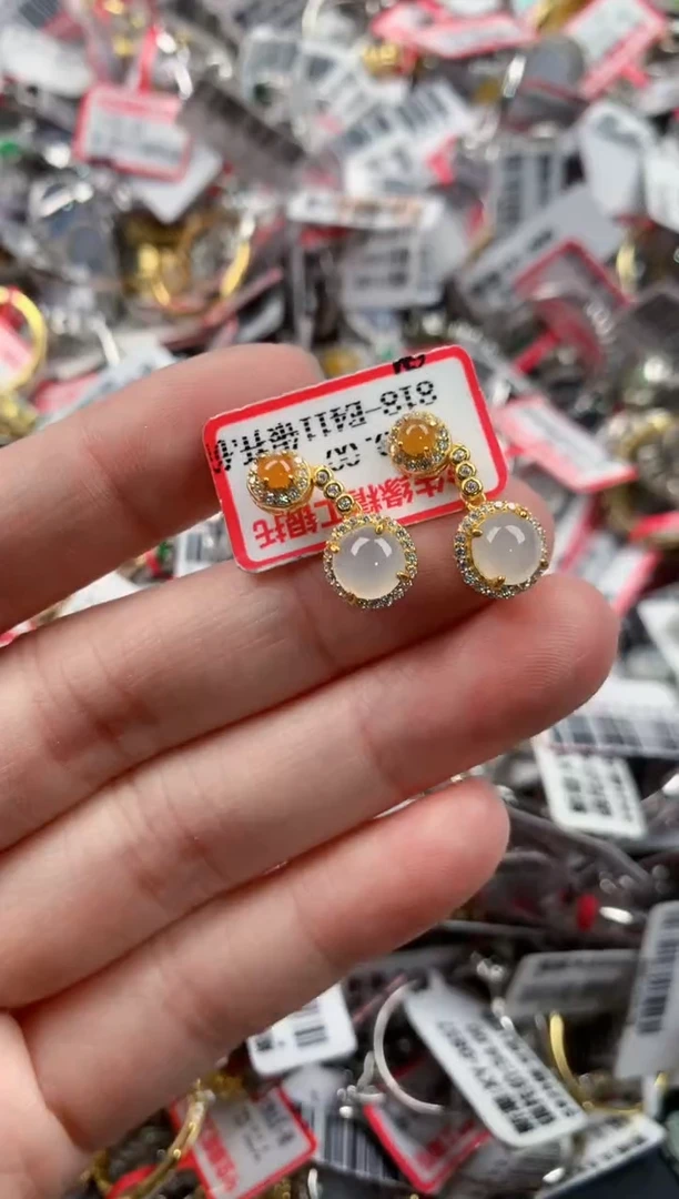 银S925镶嵌戒指翡翠555---8