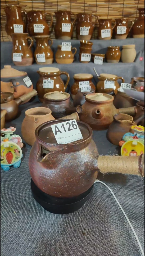 粗陶A126号瑕疵带盖煮茶壶1200cc一物一拍不退换