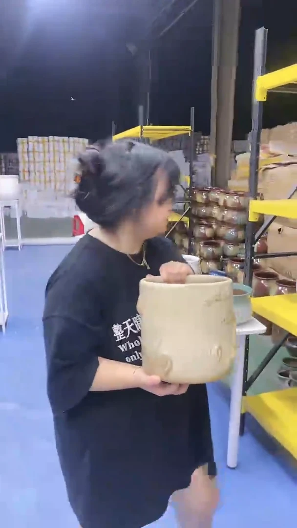 宜兴紫砂粗陶花盆