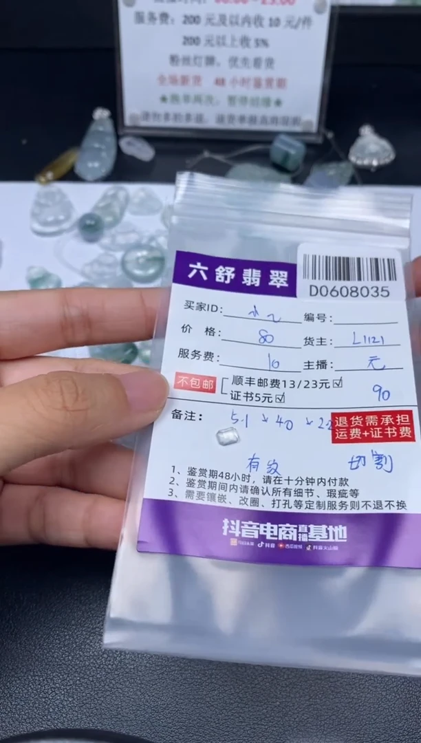 翡翠未镶嵌吊坠(不含链)D0608035