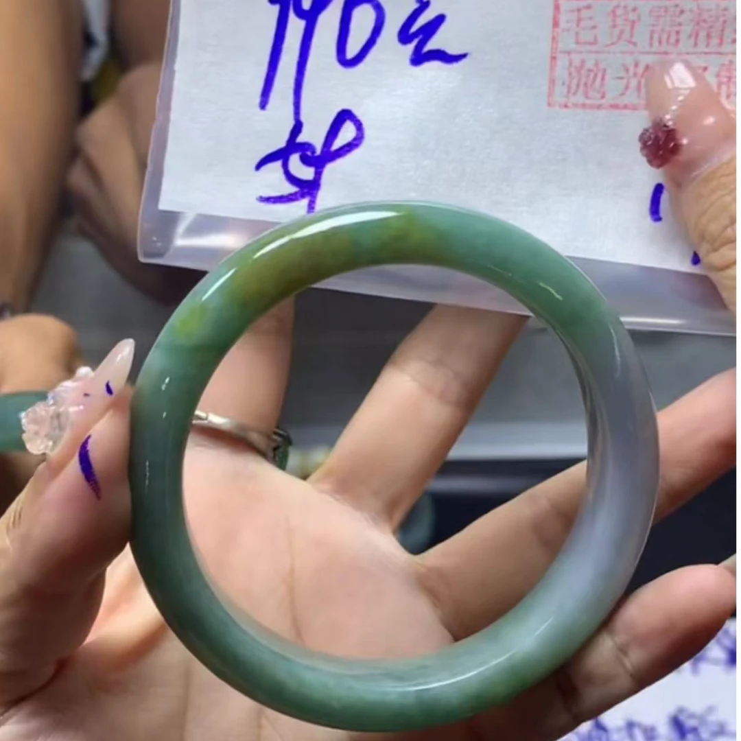 天然翡翠手镯59#990元毛货需精细抛光