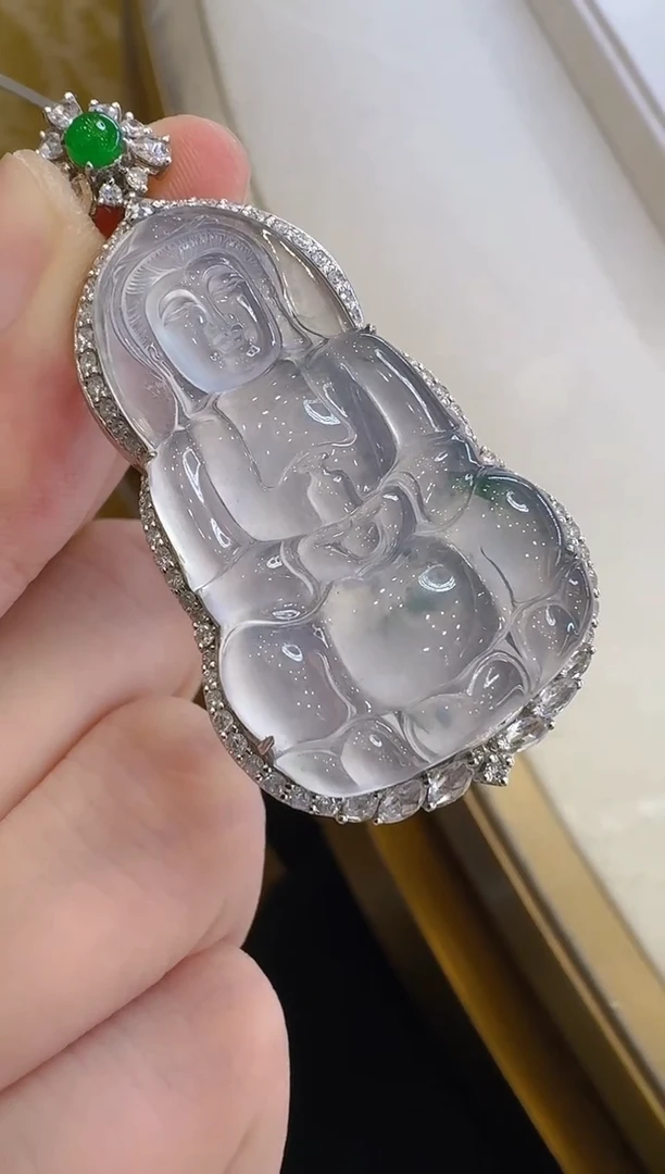 翡翠18K金镶嵌吊坠(不含链)合****房分单