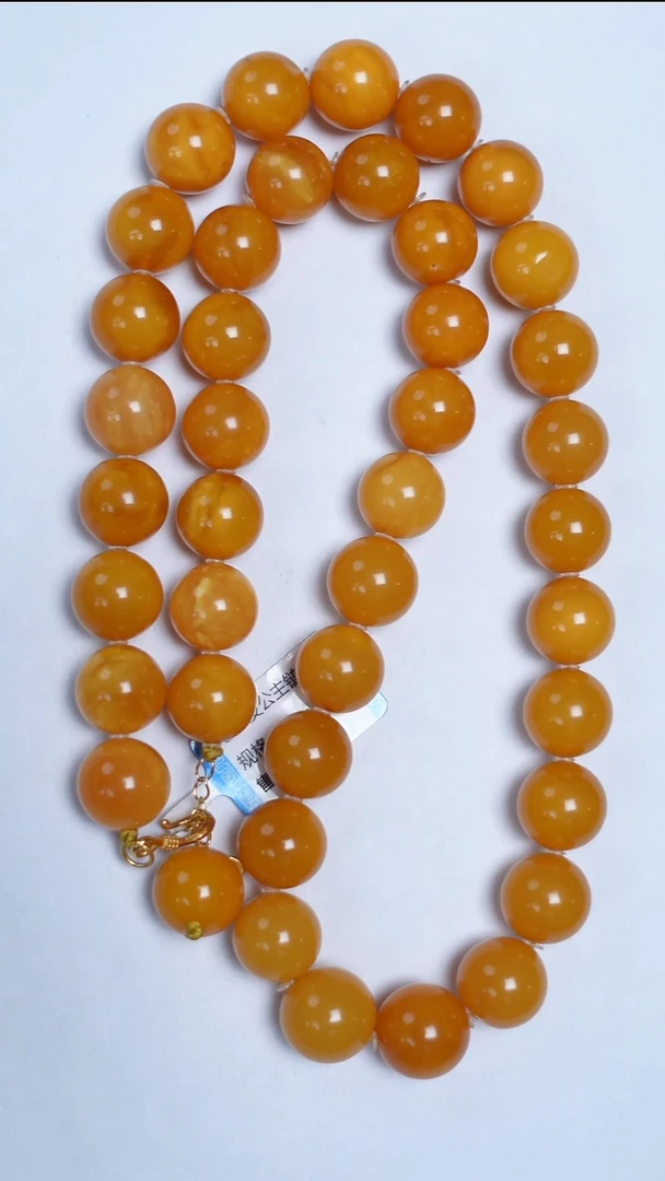 蜜蜡颈饰未镶嵌焦皮圆珠项链12mm