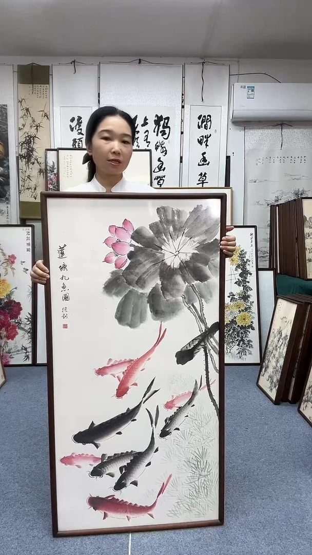 国画62*122实木画框京东包邮手绘