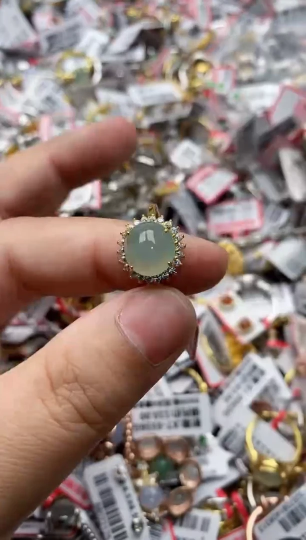 【闪购商品】翡翠戒指银S925镶嵌44444---6