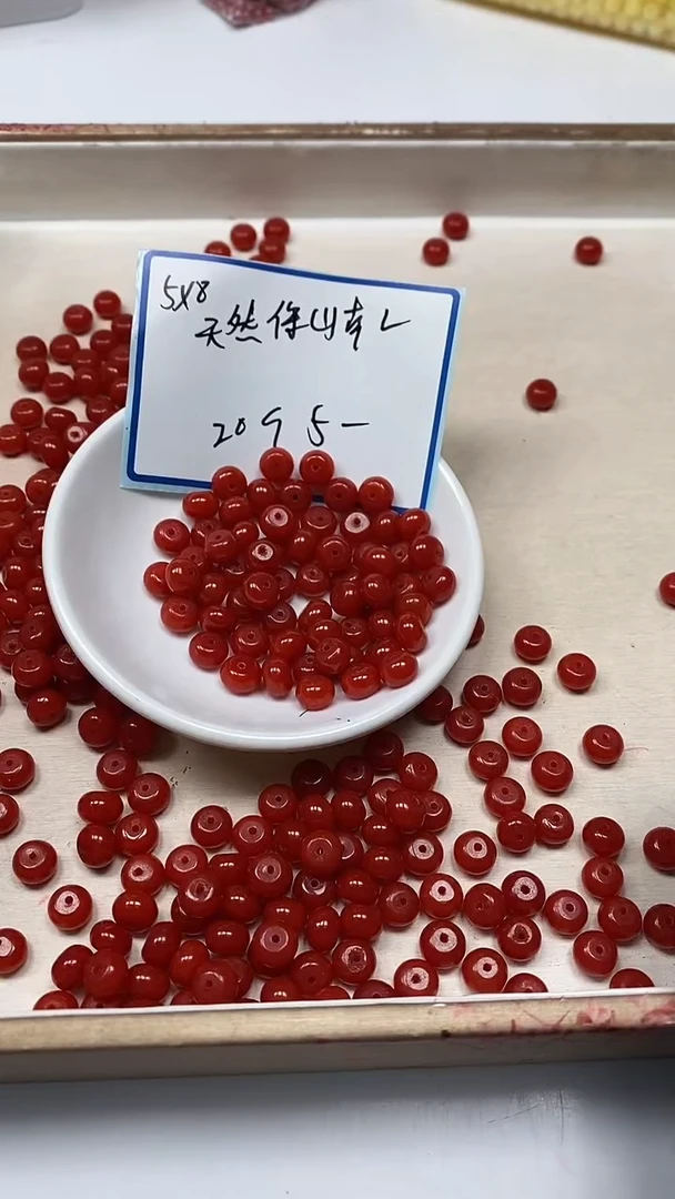 南红玛瑙散珠未镶嵌L122南红算盘珠5*8mm20个5元