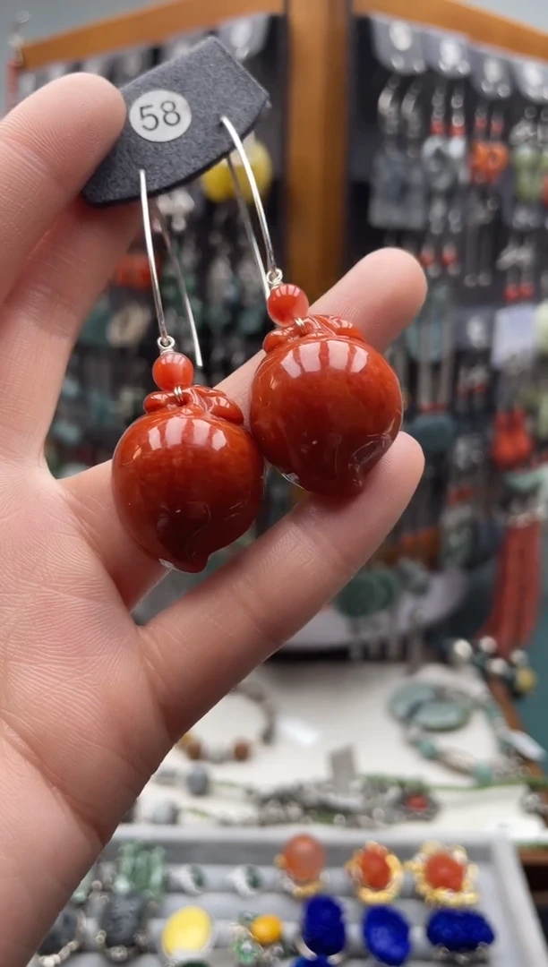 【闪购商品】翡翠耳饰银S925镶嵌饰品