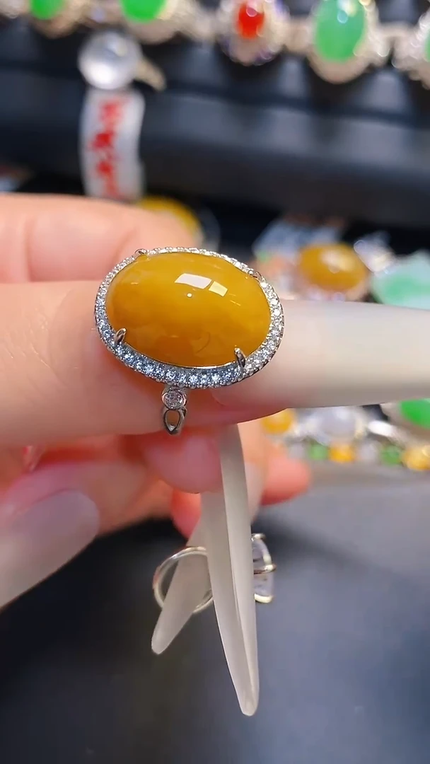 银S925镶嵌戒指翡翠天然