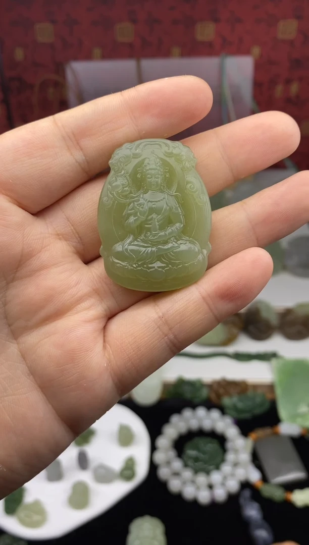 颈饰未镶嵌和田玉和田玉吊坠 无顶珠