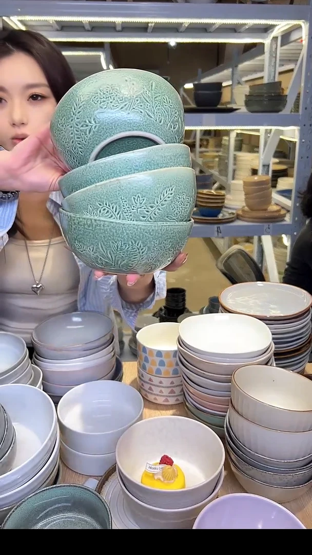 瓷282外贸尾货高温釉下彩陶瓷餐具默认微瑕