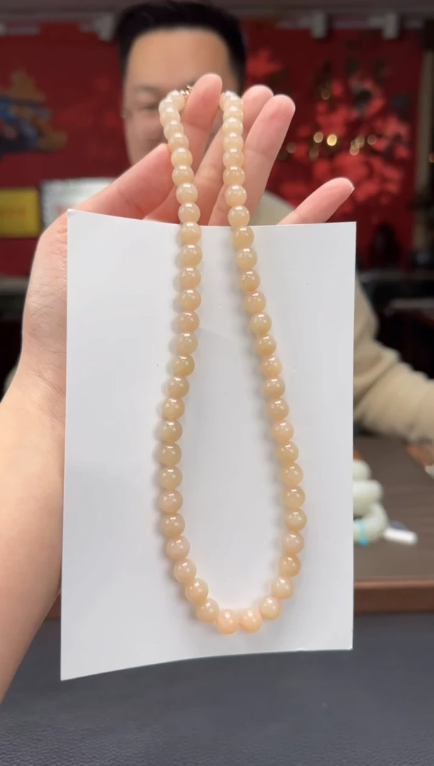 【闪购商品】和田玉颈饰未镶嵌藕粉妈妈链卡8