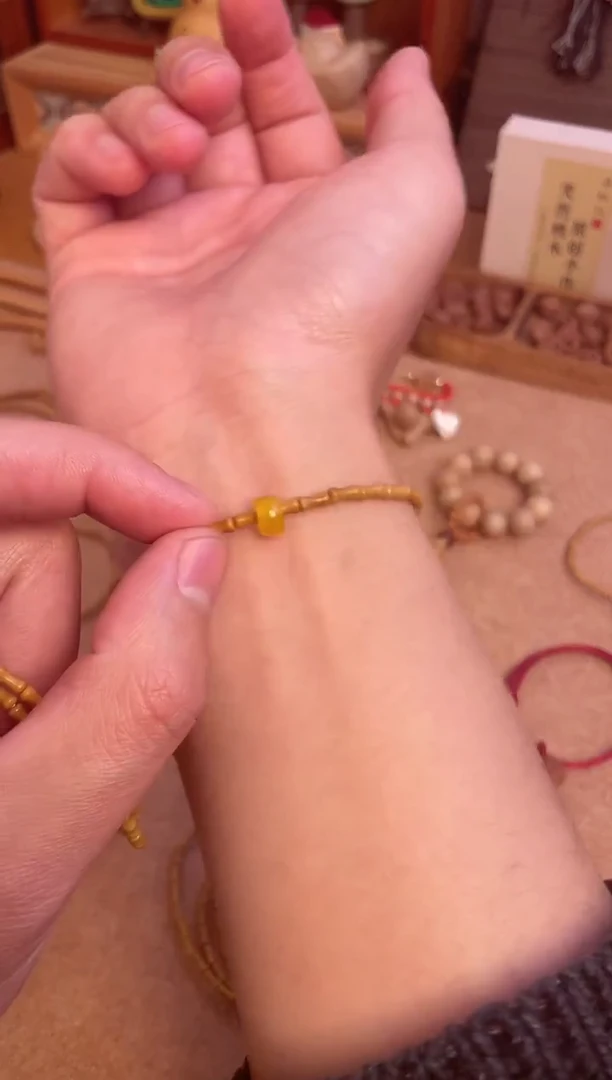 竹节手串一物一拍单圈加黄跑环