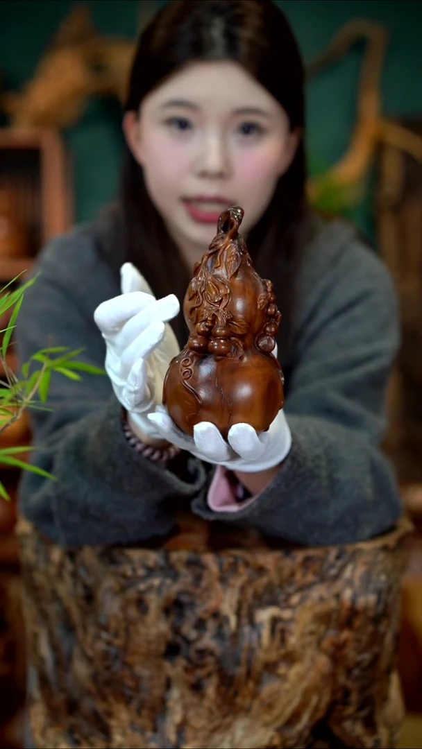 枣木雷击枣木葫芦摆件