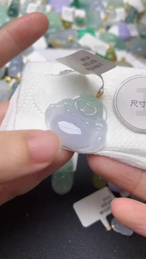 颈饰18K金镶嵌翡翠天然缅甸A货翡翠