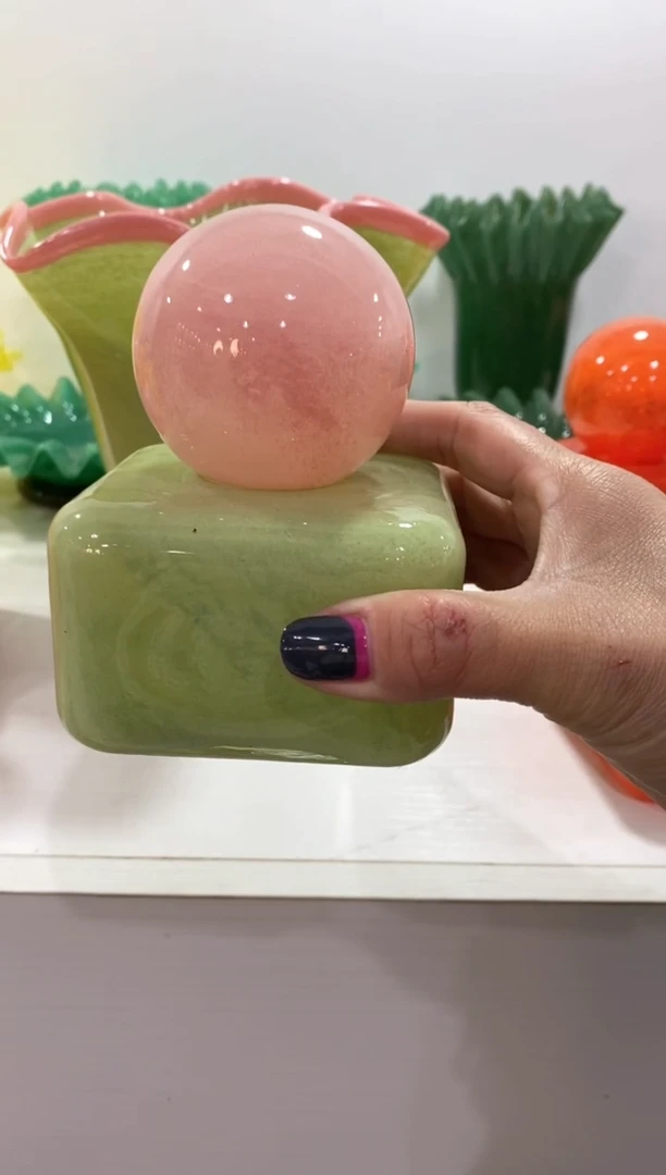 【闪购商品】琉璃慕忆家花瓶扁粉