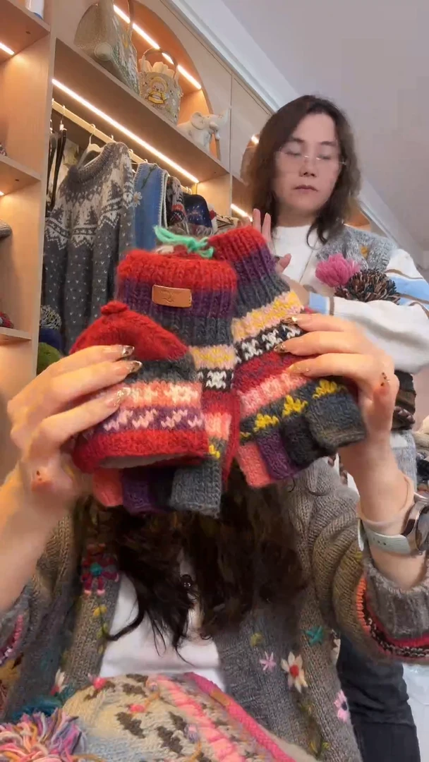 羊毛地*百羊毛五指手套A211