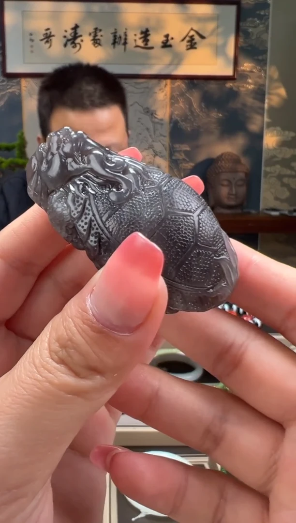 【闪购商品】和田玉龙龟未镶嵌烟紫龙龟