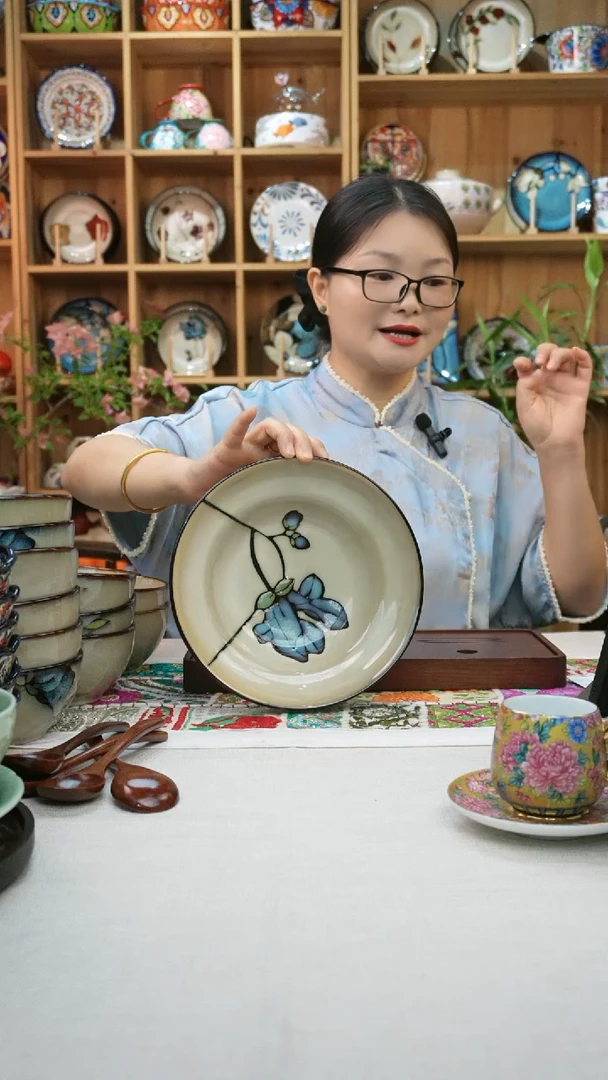 瓷片小可高温陶瓷大盘2只