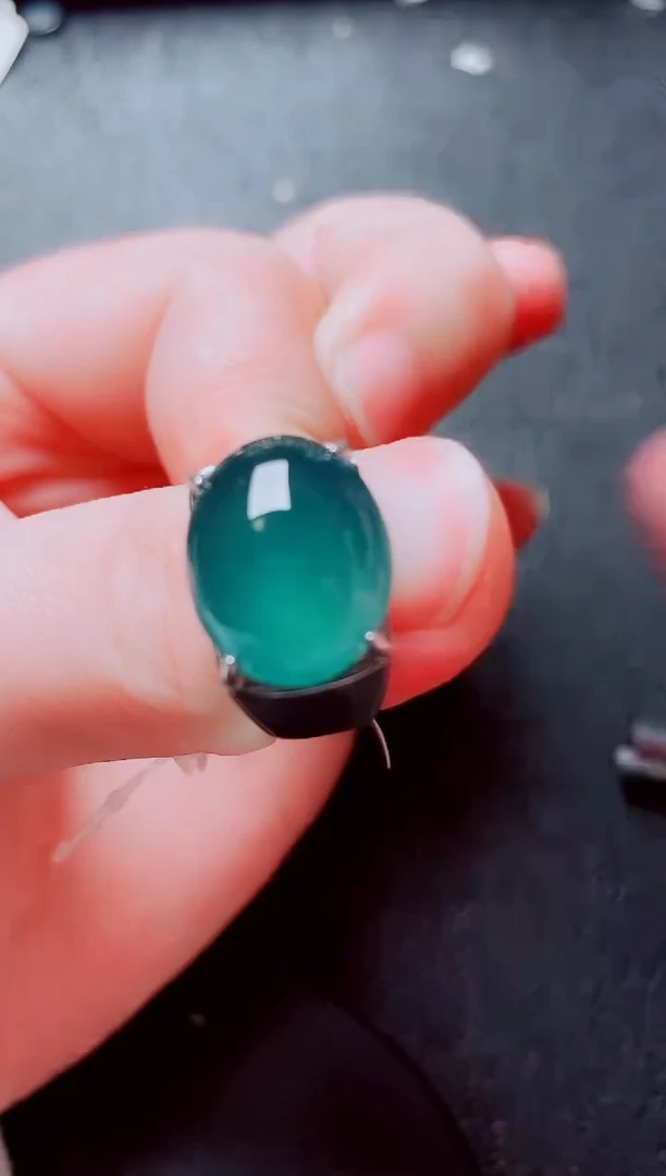 银S925镶嵌戒指翡翠111