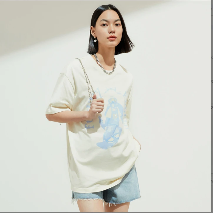 【九月专属】FF仿佛纯棉短袖T恤女时尚百搭印花休闲小众上衣FM00689