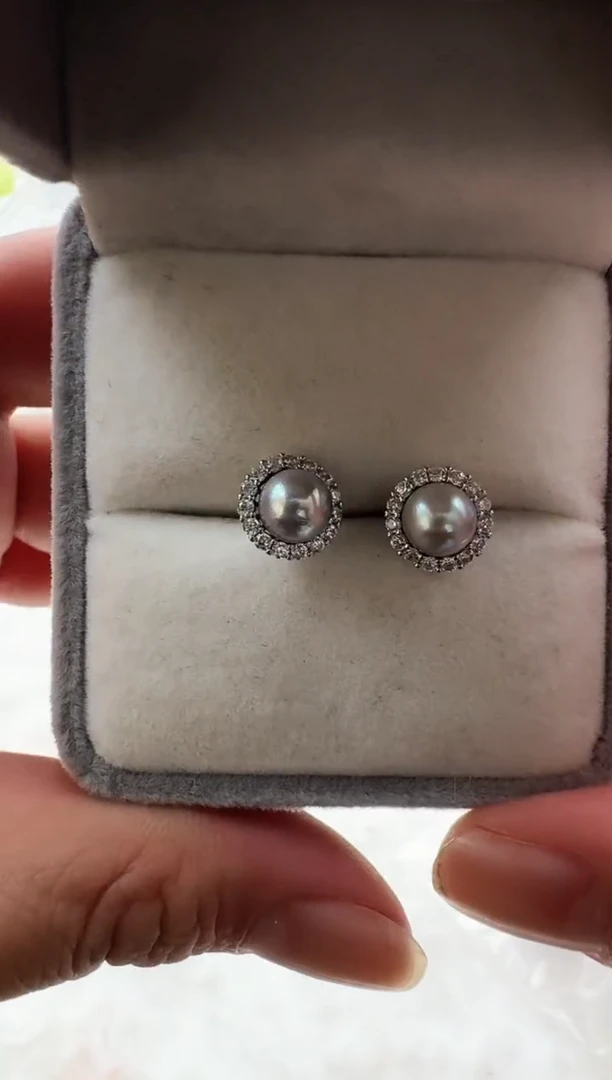 【闪购商品】海水珍珠AQ银S925镶嵌海水珍珠耳钉@@YE391