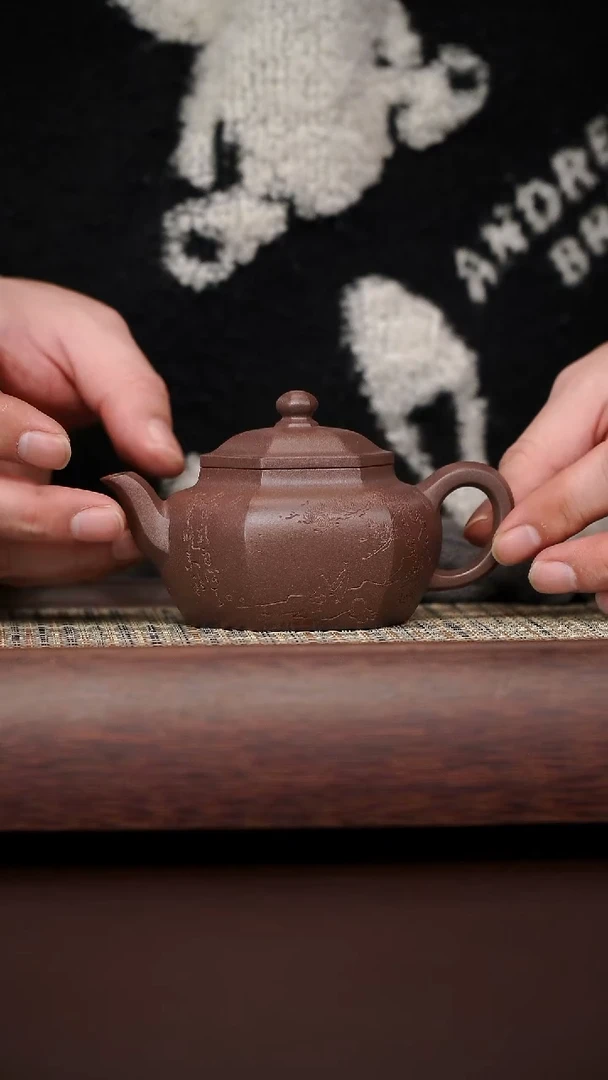 原矿手工紫泥六方宫灯150CC