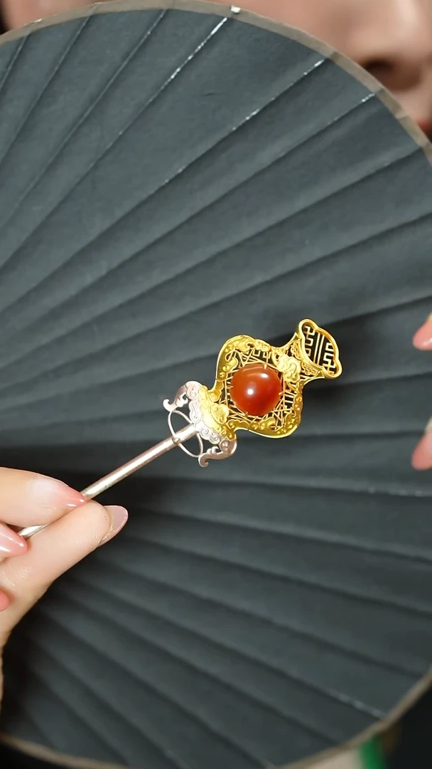 【闪购商品】玛瑙/玉髓簪子银S925镶嵌支持48小时鉴赏