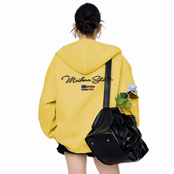 Bo美式潮流卫衣休闲慵懒女生卫衣推荐秋季连帽外套情侣#T023994