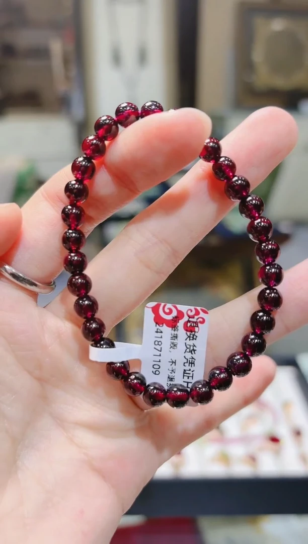 【闪购商品】石榴石项链未镶嵌石榴石紫牙乌手串H