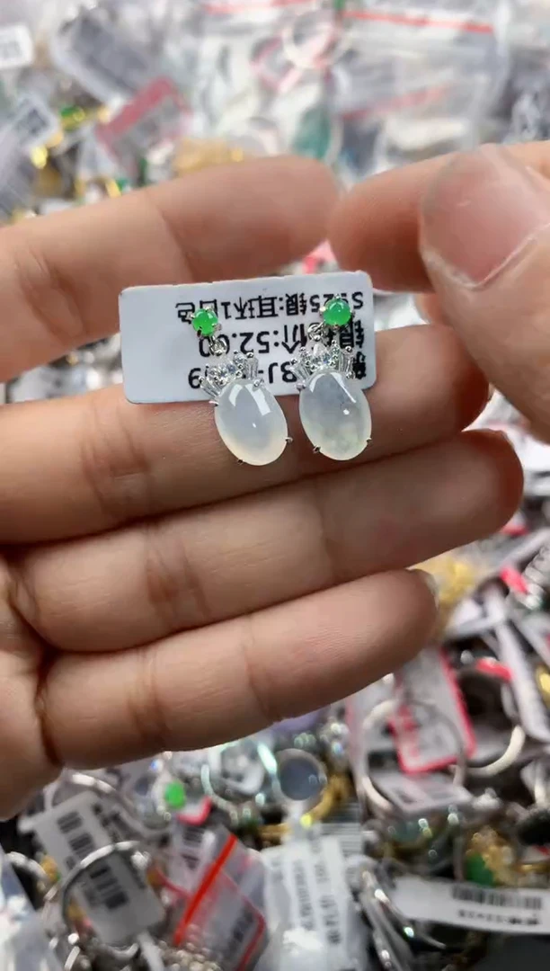 银S925镶嵌戒指翡翠444   9