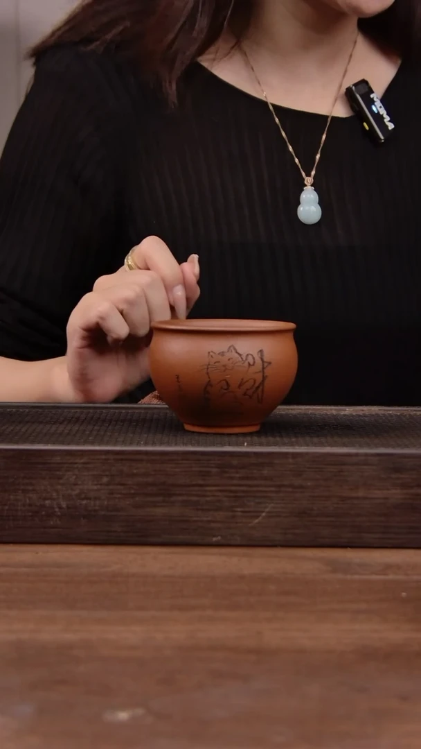 茶壶紫砂红清水招财猫刻绘主人杯！！！