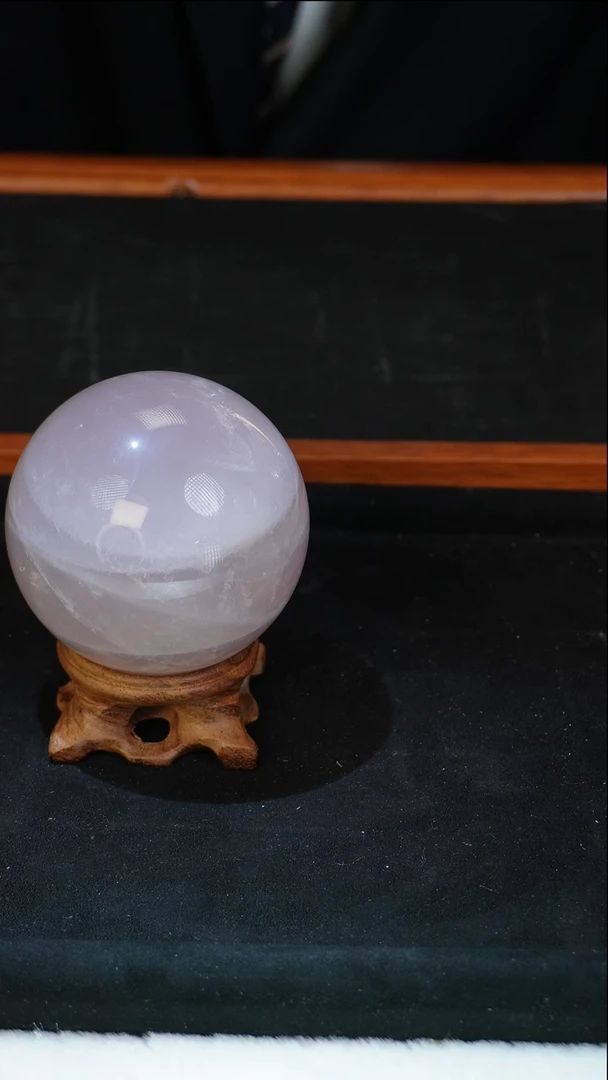 未镶嵌珠宝半成品水晶紫马粉球D298