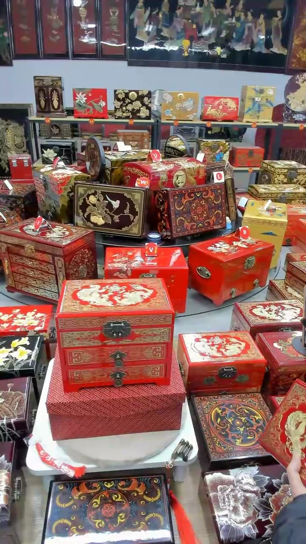 【闪购商品】21酒红双抽铜丝贝壳镶嵌龙凤呈祥升级款