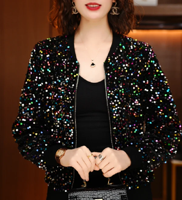 流光溢彩-高端长袖时尚上衣女显瘦显白百搭印花减龄