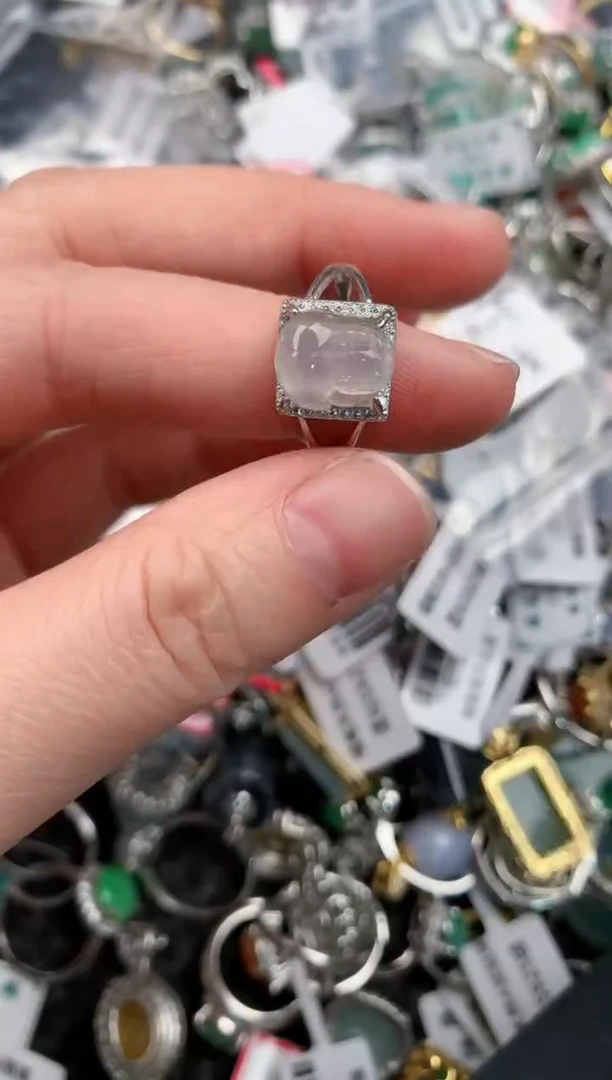 银S925镶嵌戒指翡翠222---2