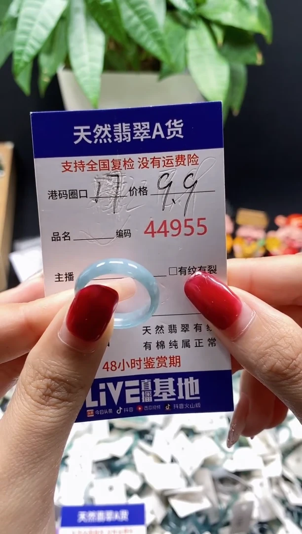 翡翠戒指未镶嵌 天然翡翠戒圈4955