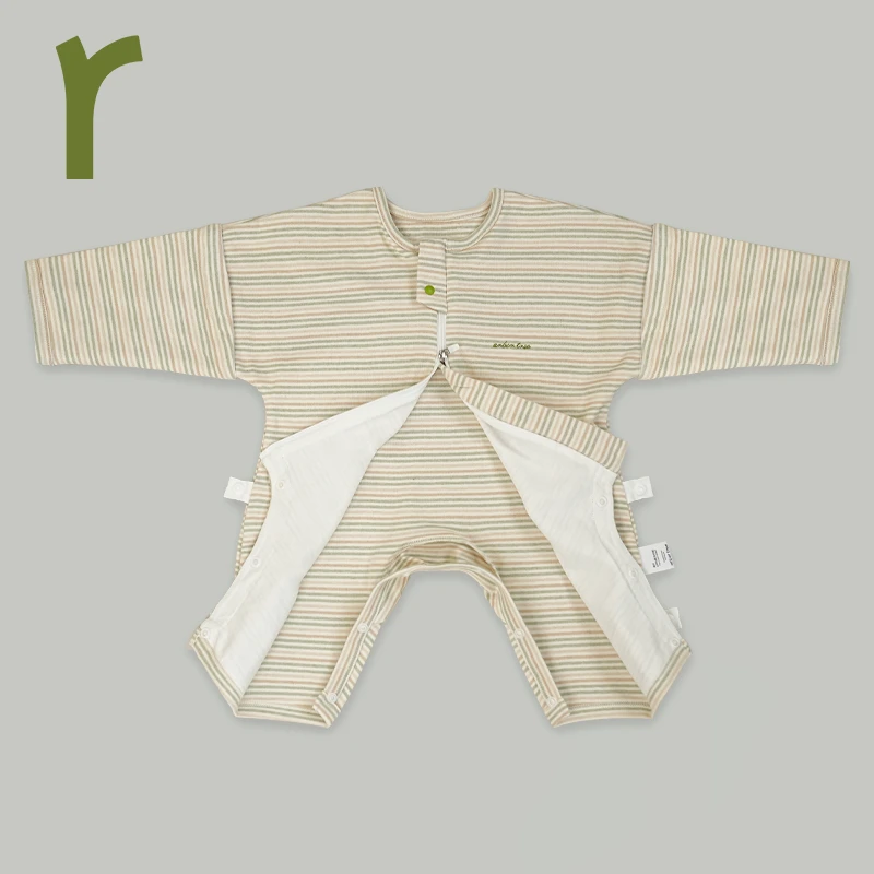 ArborTree 100%天然五彩棉宝宝四季分腿睡袋长袖可拆卸一衣两穿