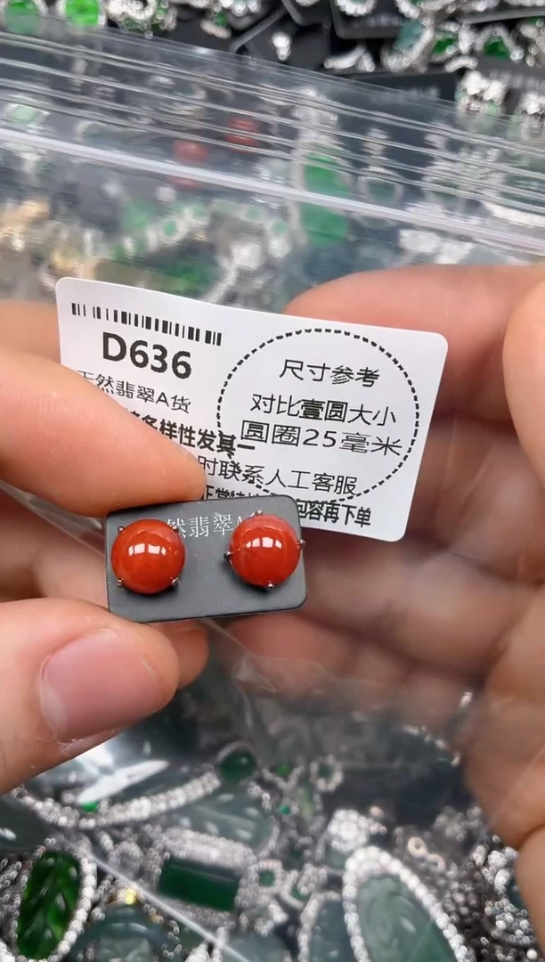 颈饰未镶嵌翡翠D636耳钉