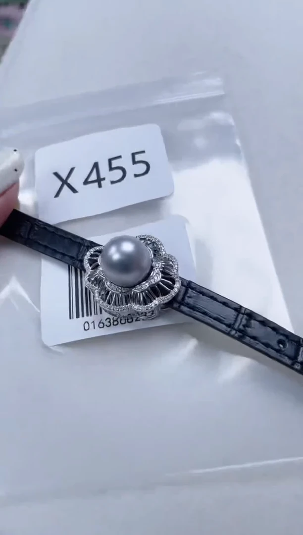 银S925镶嵌海水珍珠吊坠X455