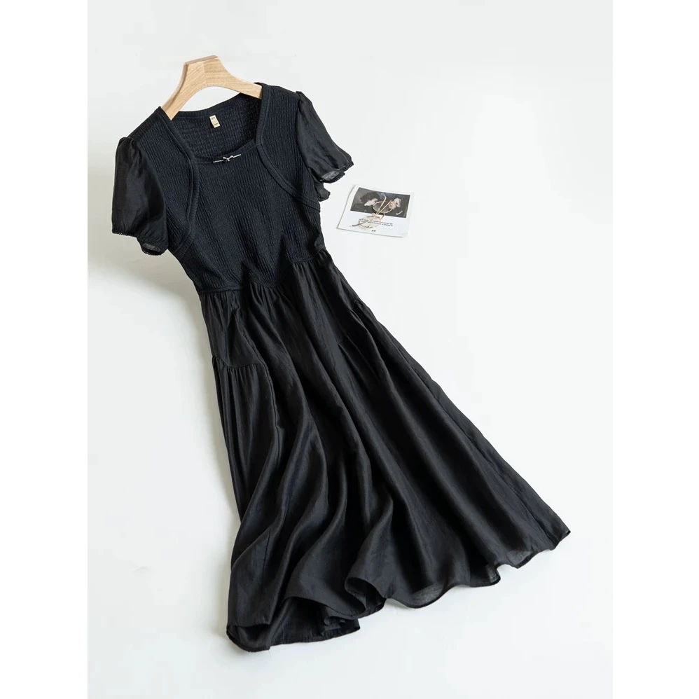 JIRUIMAN/吉瑞曼夏季新款高级感小众浪漫中长款连衣裙X185