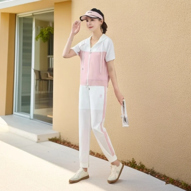 A35#粉【木兮兮专属】2025年夏季新款气质修身时尚休闲百搭套装女
