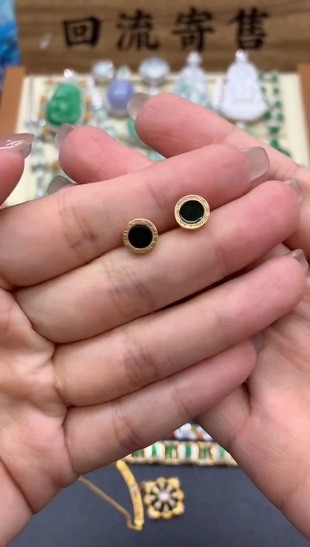 【闪购商品】翡翠耳饰18K金镶嵌478-中国好珍宝