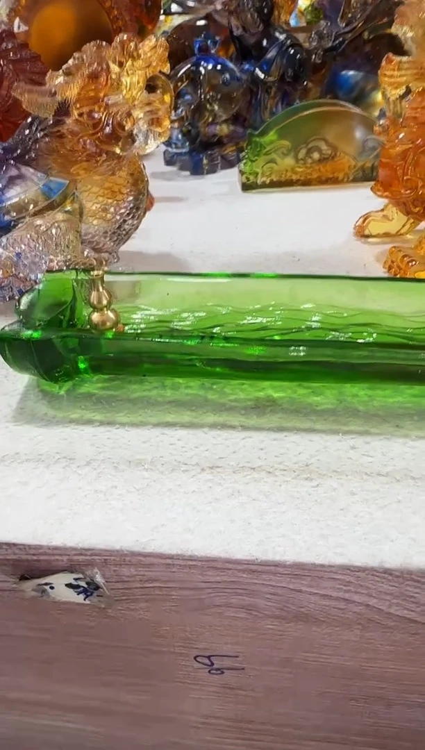 琉璃手工艺品526竹子香插微瑕·不退不换·介意勿拍
