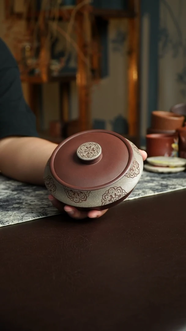 茶杯紫砂43号宜兴紫砂原矿作品茶叶罐
