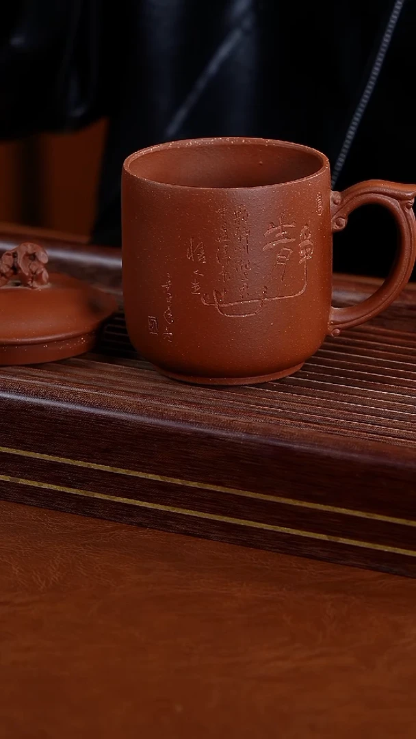 茶壶紫砂降坡泥太湖石盖杯